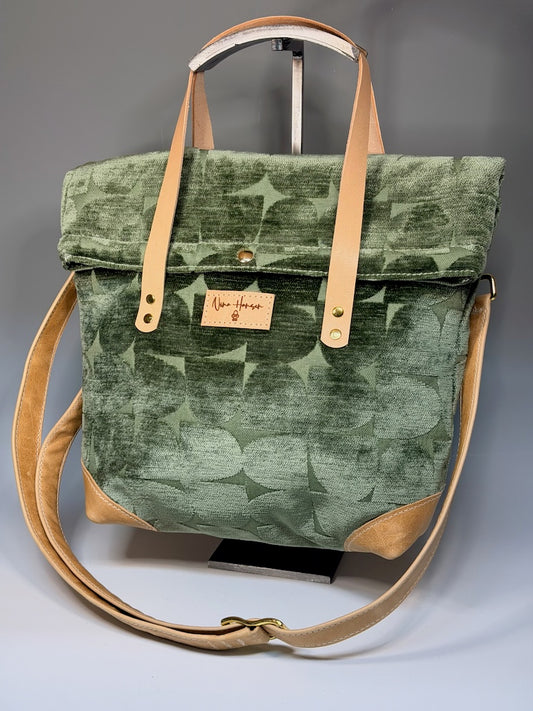 FOLD OVER TOTE GREEN NH192