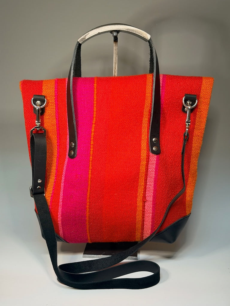 FOLD OVER TOTE IN HAND WOVEN TAPESTRY NH193