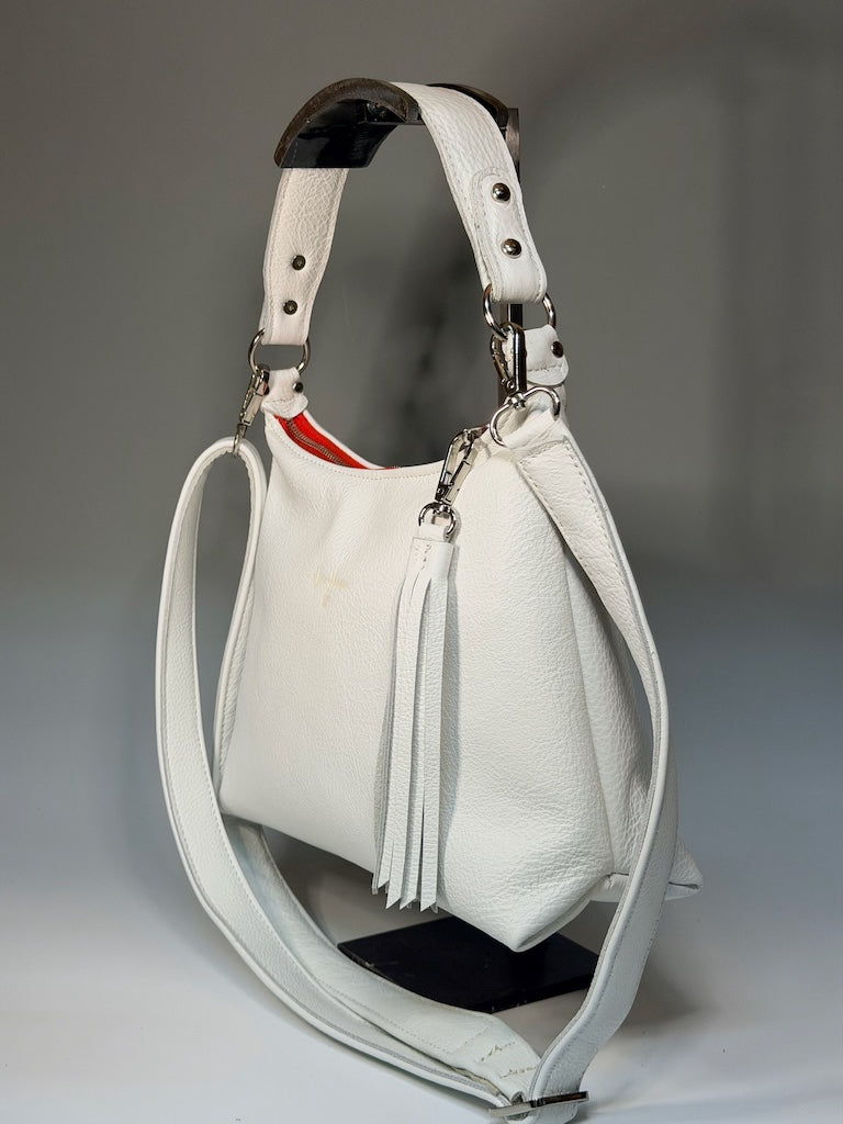 SMALL BLISS SHOULDER BAG, WHITE NH197