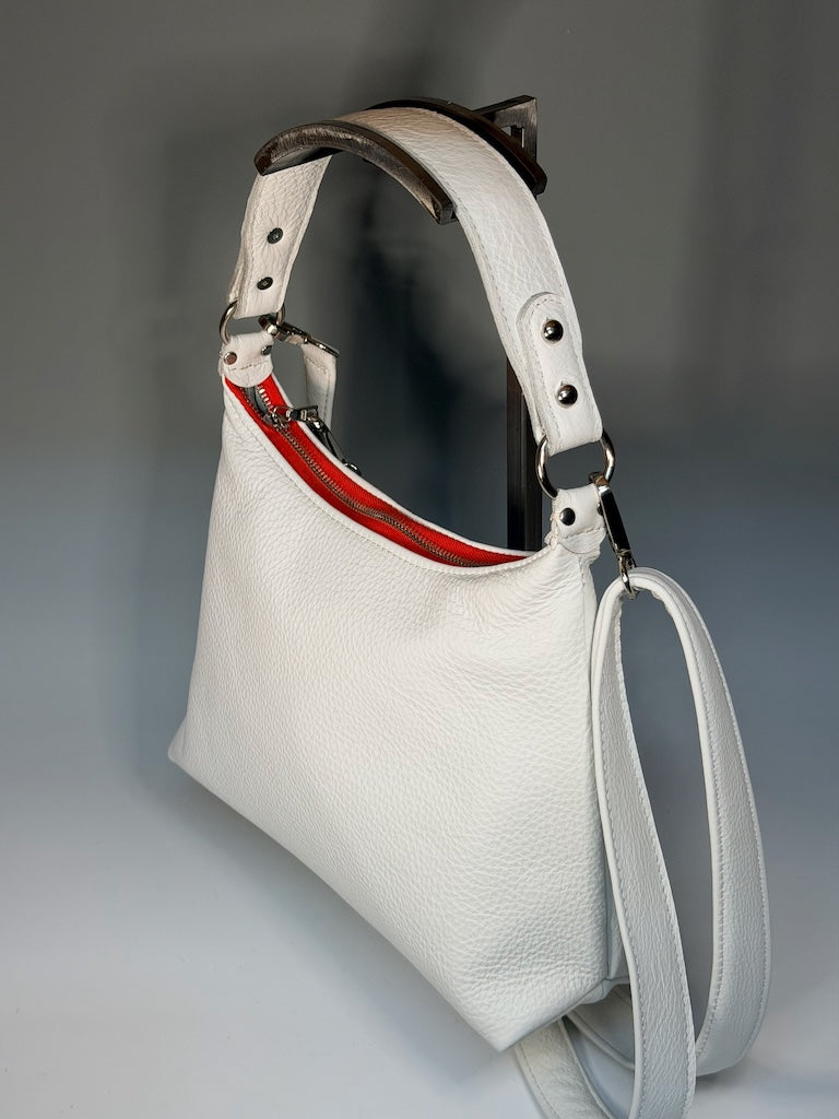 SMALL BLISS SHOULDER BAG, WHITE NH197