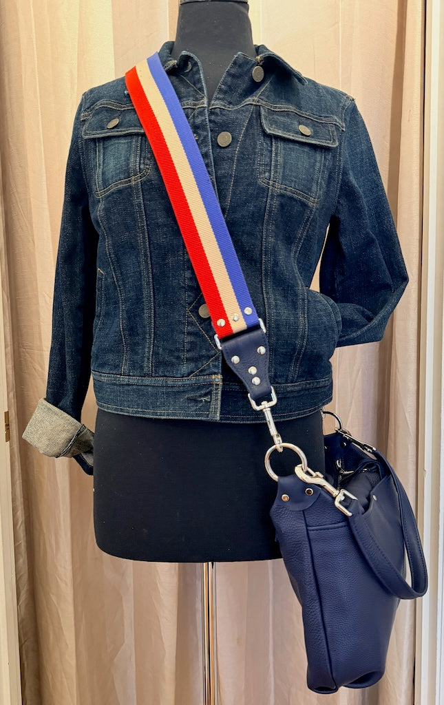 NAVY LEATHER HOBO BAG - NH206