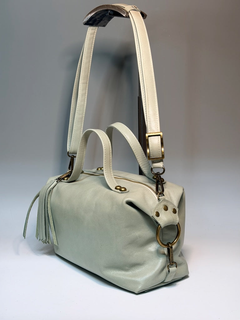 LIGHT SAGE GREEN LEATHER CAISSON - NH208