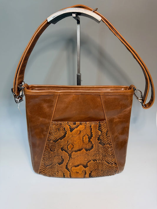 ABSTRACT TOTE SNAKE SKIN AND LEATHER - NH209
