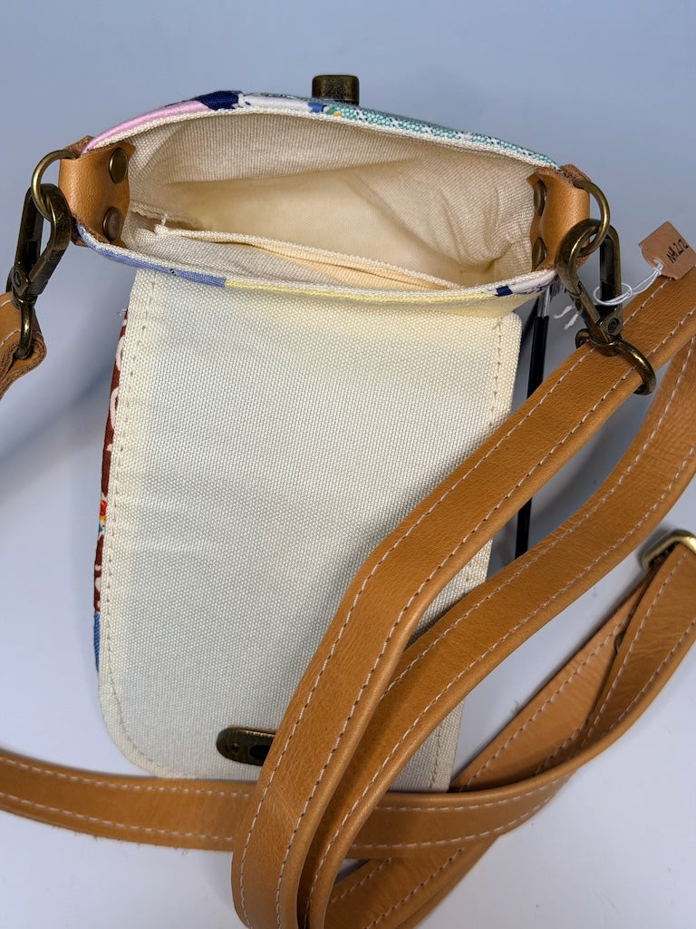 VINTAGE QUILT PHONE BAG - BLUE MULTI - NH212
