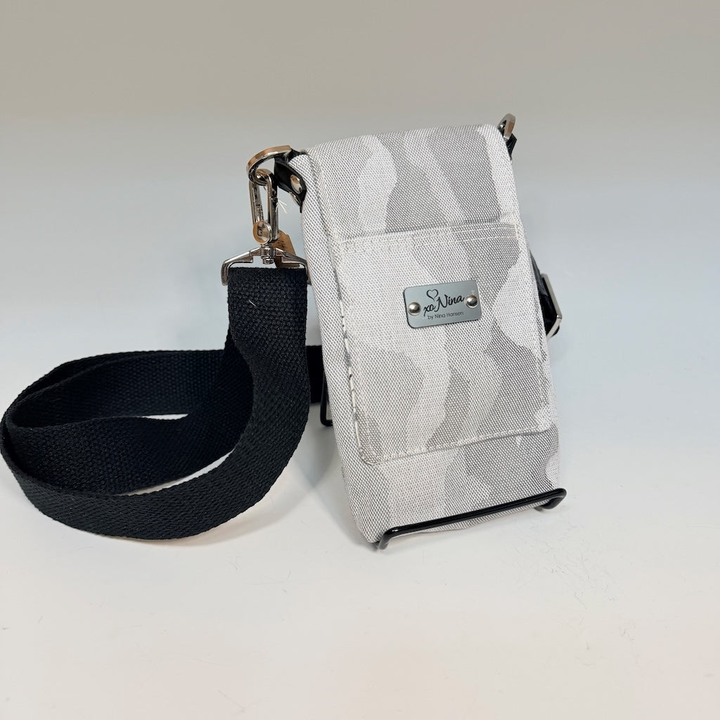GREY PATTERNED CANVAS PHONE BAG - NH219