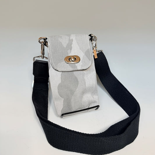 GREY PATTERNED CANVAS PHONE BAG - NH219