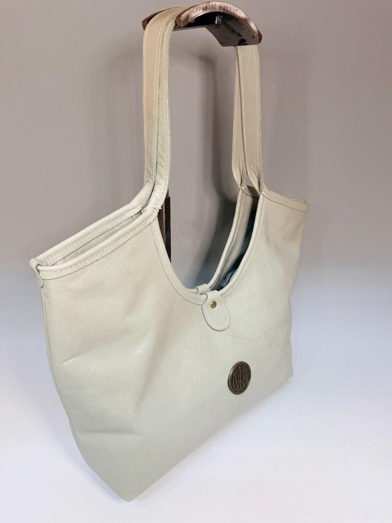 LEATHER SLOANE TOTE LIGHT SAGE - NH220