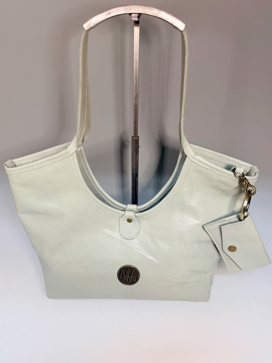 LEATHER SLOANE TOTE LIGHT SAGE - NH220