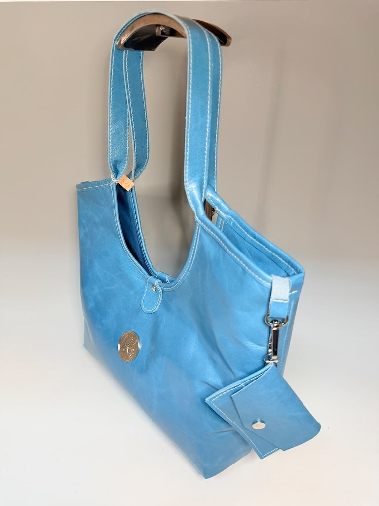 LEATHER SLOANE TOTE SEA BLUE - NH221