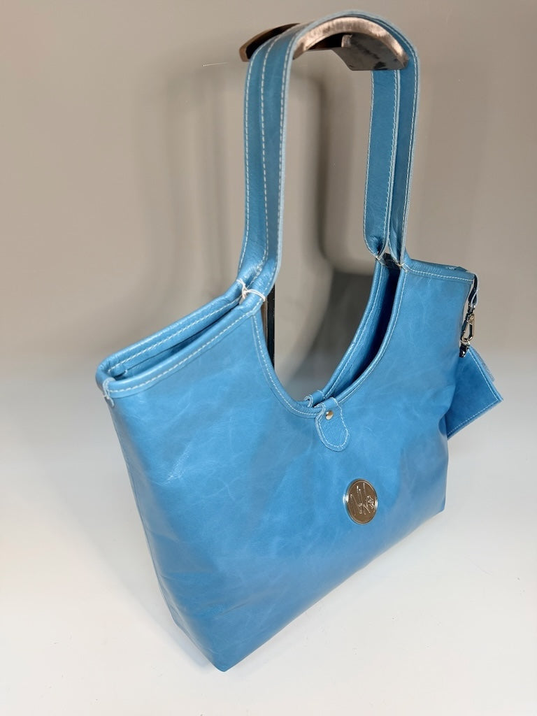 LEATHER SLOANE TOTE SEA BLUE - NH221