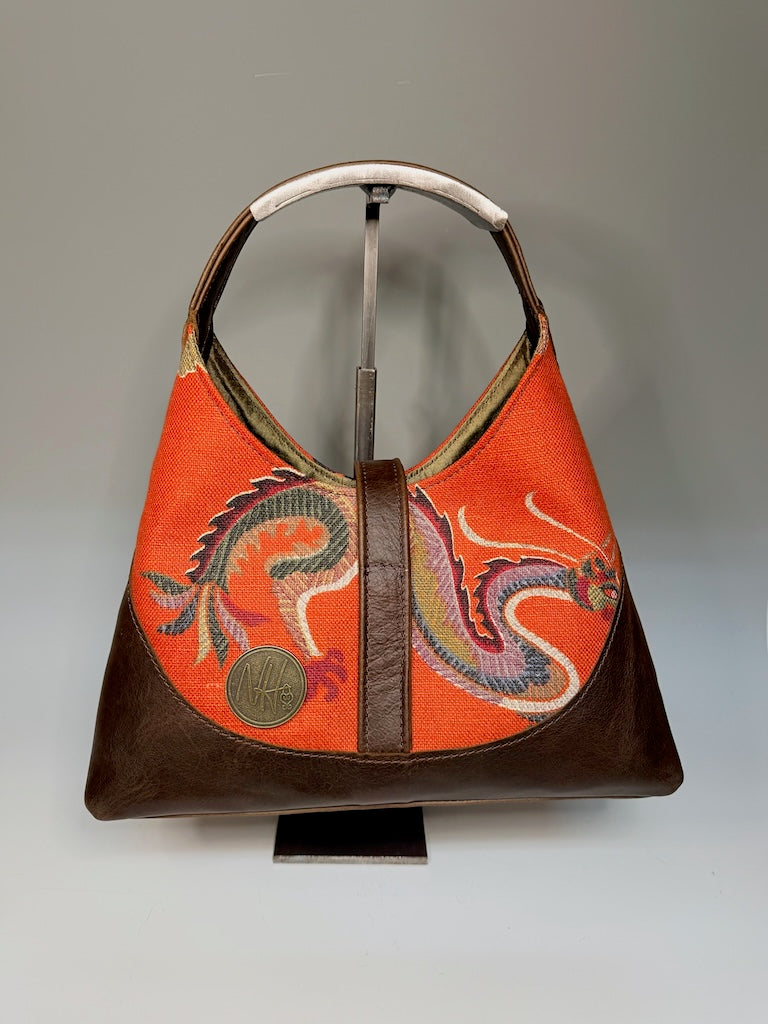 THE TRUDY TOTE - DOUBLE-SIDED ORANGE DRAGON - NH229