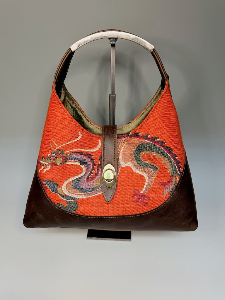 THE TRUDY TOTE - DOUBLE-SIDED ORANGE DRAGON - NH229