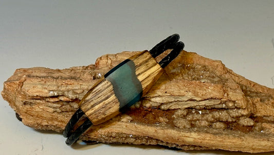 Women's Mixed Media and Zebra Wood Leather Bracelet - NL138