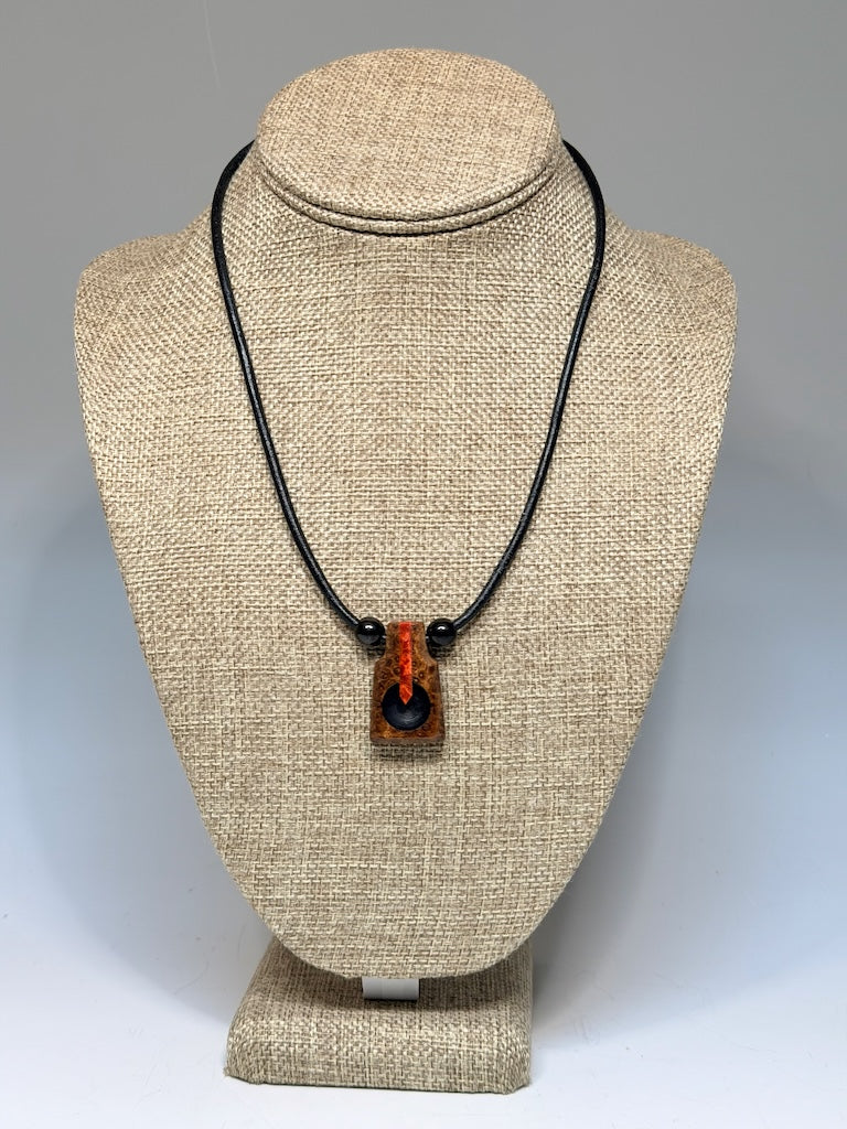 NEXUS MIXED MEDIA AND WOOD NECKLACE WITH STAINLESS STEEL CLOSURE - NL345