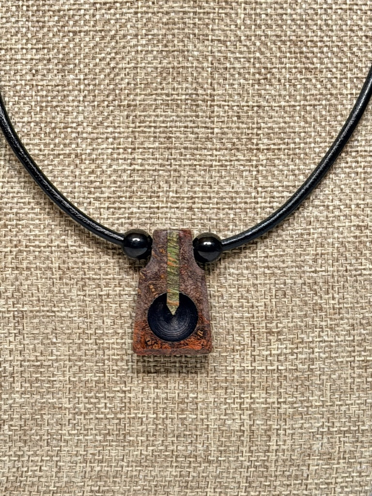 NEXUS MIXED MEDIA AND WOOD NECKLACE WITH STAINLESS STEEL CLOSURE - NL346