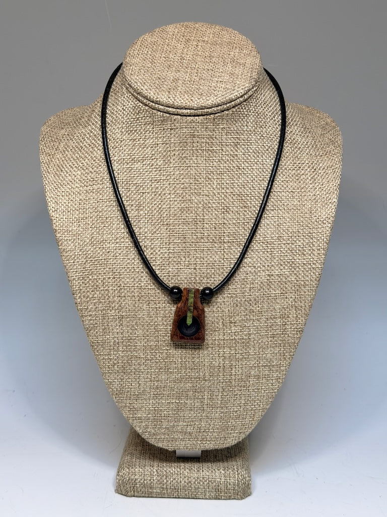 NEXUS MIXED MEDIA AND WOOD NECKLACE WITH STAINLESS STEEL CLOSURE - NL348
