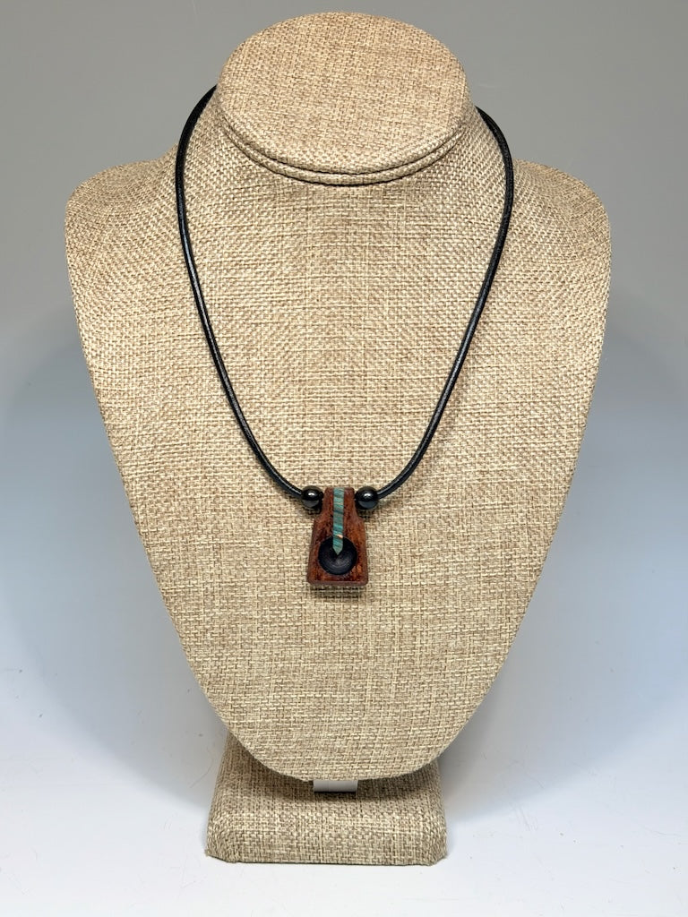 NEXUS MIXED MEDIA AND WOOD NECKLACE WITH STAINLESS STEEL CLOSURE - NL349
