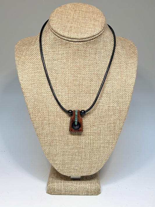 NEXUS MIXED MEDIA AND WOOD NECKLACE WITH STAINLESS STEEL CLOSURE - NL349