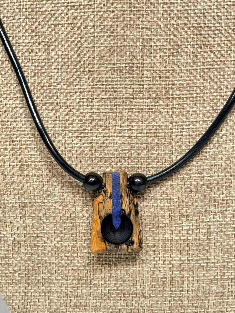 NEXUS MIXED MEDIA AND WOOD NECKLACE WITH STAINLESS STEEL CLOSURE - NL350