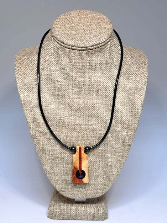 NEXUS MIXED MEDIA AND WOOD NECKLACE WITH STAINLESS STEEL CLOSURE - NL352