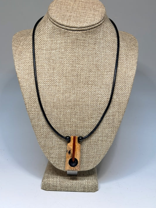 NEXUS MIXED MEDIA AND WOOD NECKLACE WITH STAINLESS STEEL CLOSURE - NL353