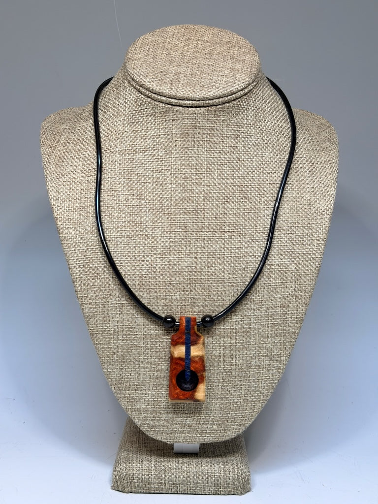 NEXUS MIXED MEDIA AND WOOD NECKLACE WITH STAINLESS STEEL CLOSURE - NL354