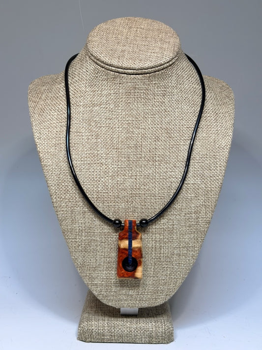 NEXUS MIXED MEDIA AND WOOD NECKLACE WITH STAINLESS STEEL CLOSURE - NL354