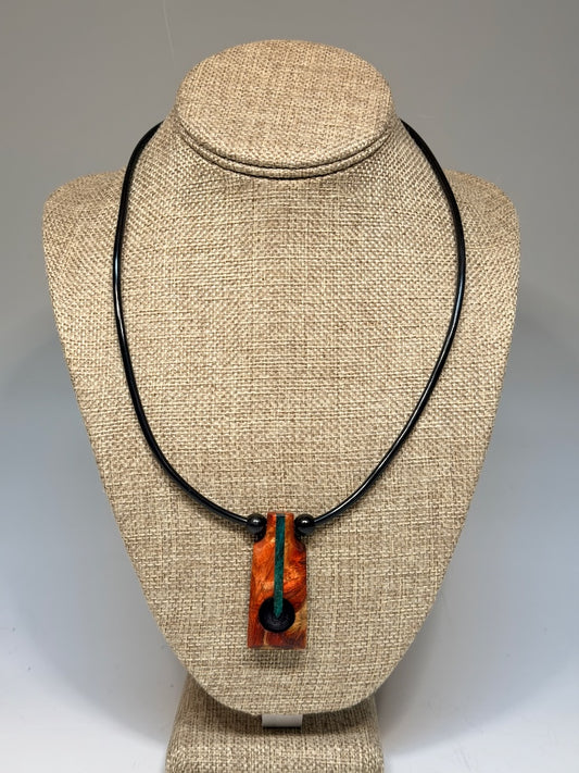 NEXUS MIXED MEDIA AND WOOD NECKLACE WITH STAINLESS STEEL CLOSURE - NL356