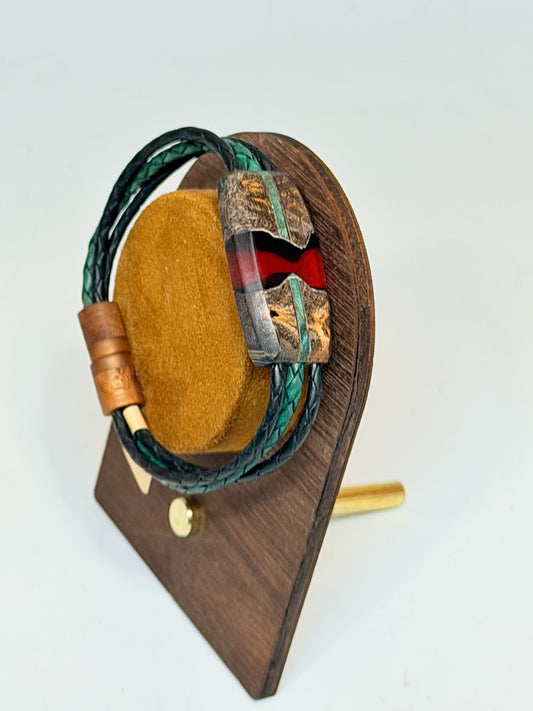 SMALL RIVER I MIXED MEDIA WOOD BRACELET WITH MAGNETIC CLASP NL371