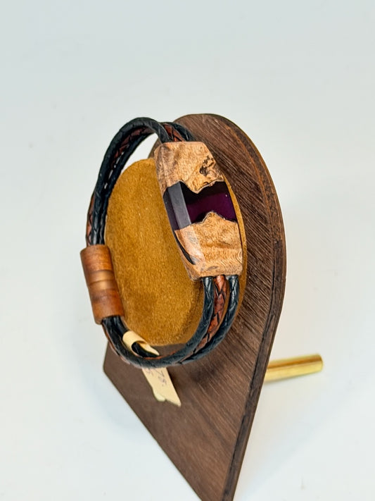 SMALL RIVER I MIXED MEDIA WOOD BRACELET WITH MAGNETIC CLASP NL372