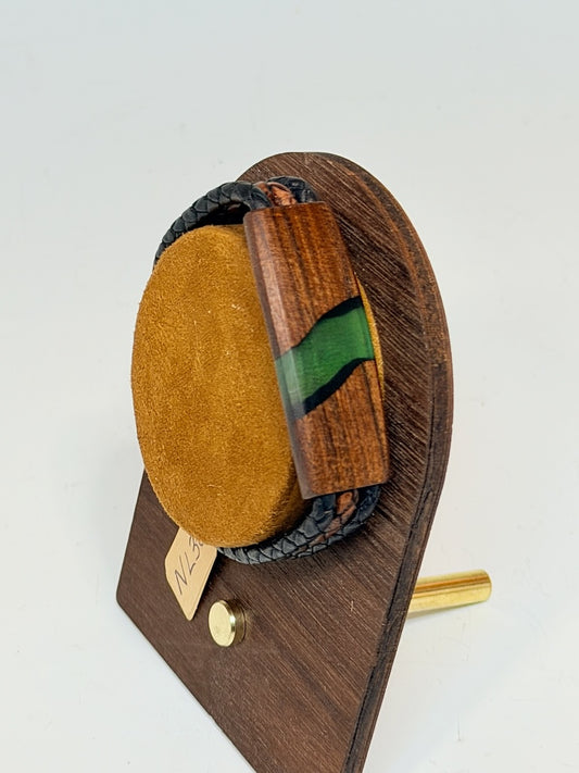 MEDIUM RIVER MIXED MEDIA WOOD BRACELET WITH MAGNETIC CLASP NL380