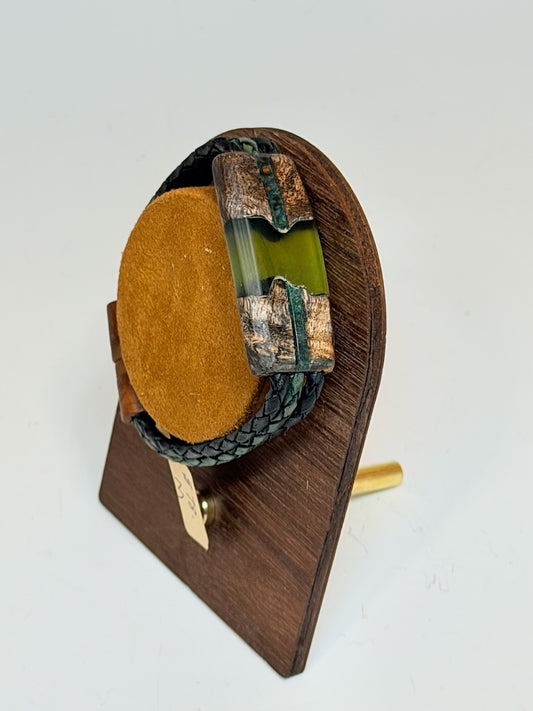 MEDIUM RIVER II MIXED MEDIA WOOD BRACELET WITH MAGNETIC CLASP NL382