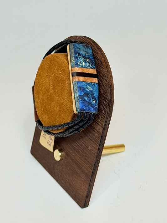 MEDIUM SYMMETRY MIXED MEDIA WOOD BRACELET WITH MAGNETIC CLASP NL383