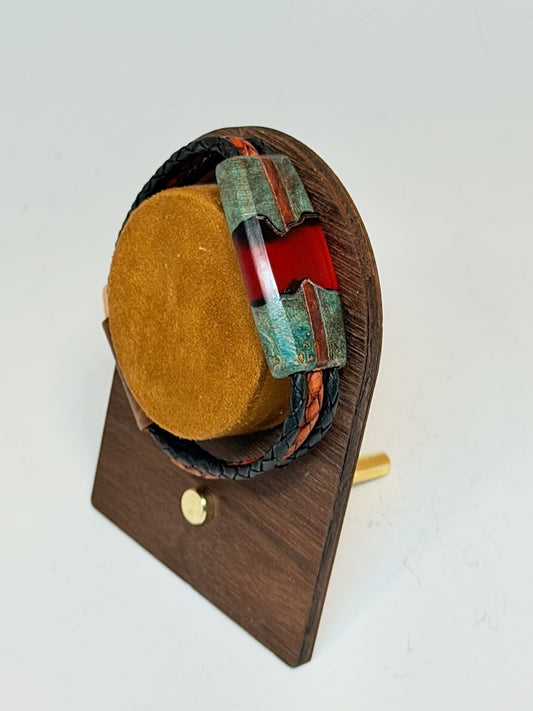 LARGE RIVER II MIXED MEDIA WOOD BRACELET WITH MAGNETIC CLASP NL390