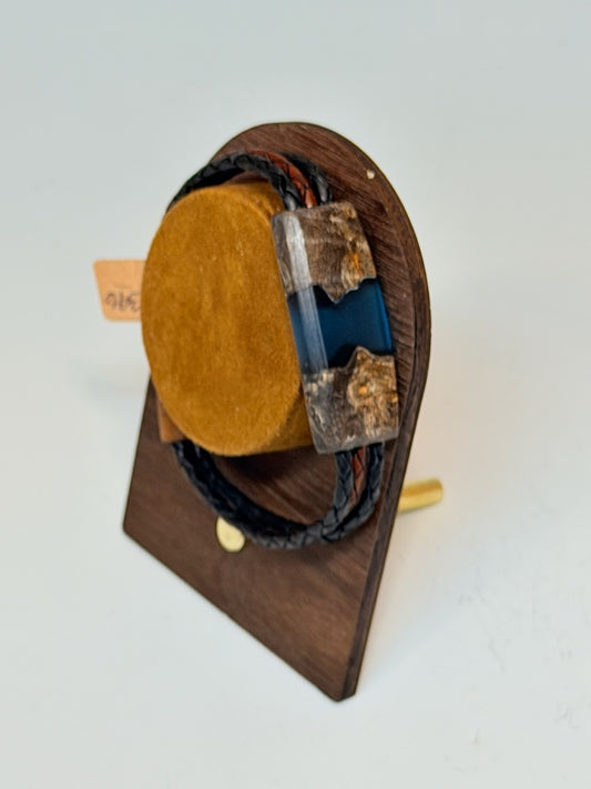 X-LARGE RIVER II MIXED MEDIA WOOD BRACELET WITH MAGNETIC CLASP NL396