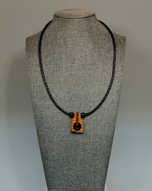 NEXUS MIXED MEDIA AND WOOD NECKLACE WITH STAINLESS STEEL CLOSURE - NL403