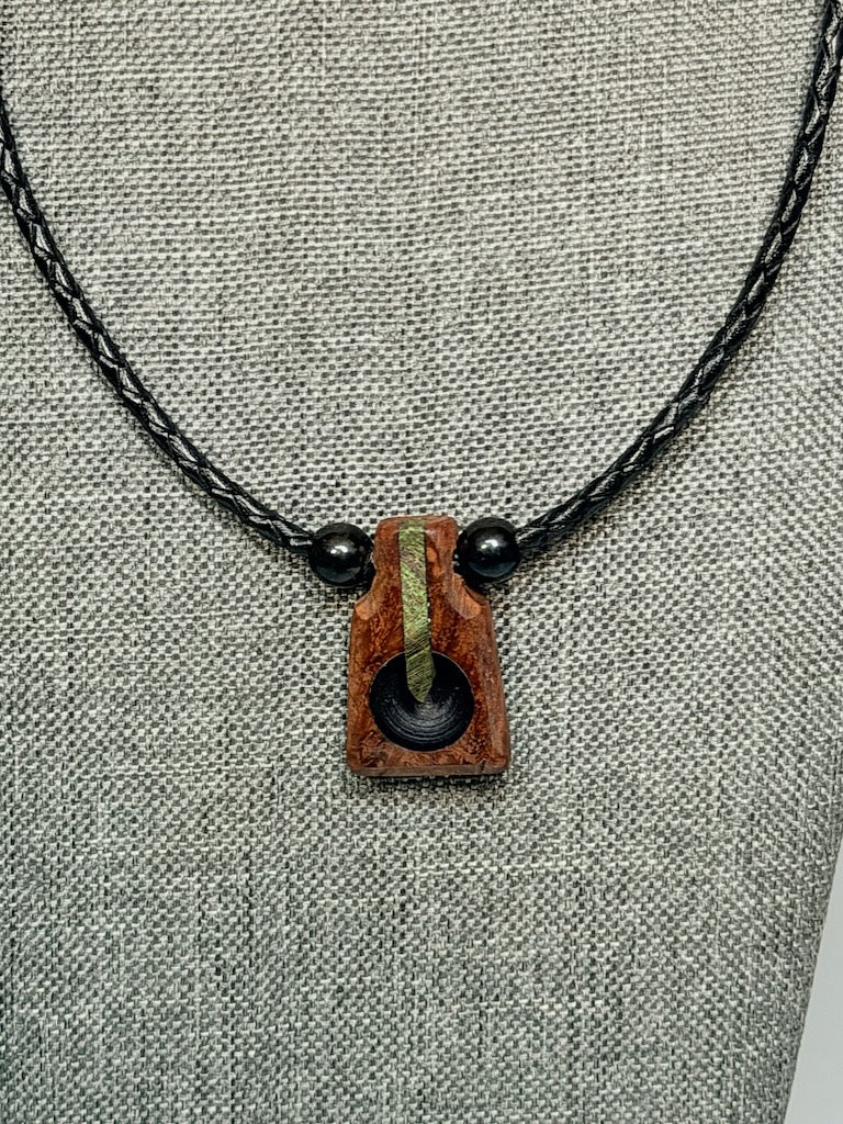 NEXUS MIXED MEDIA AND WOOD NECKLACE WITH STAINLESS STEEL CLOSURE - NL405