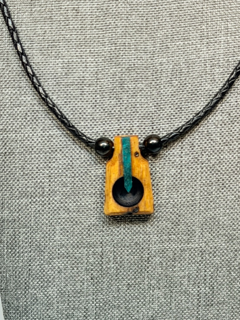 NEXUS MIXED MEDIA AND WOOD NECKLACE WITH STAINLESS STEEL CLOSURE - NL408