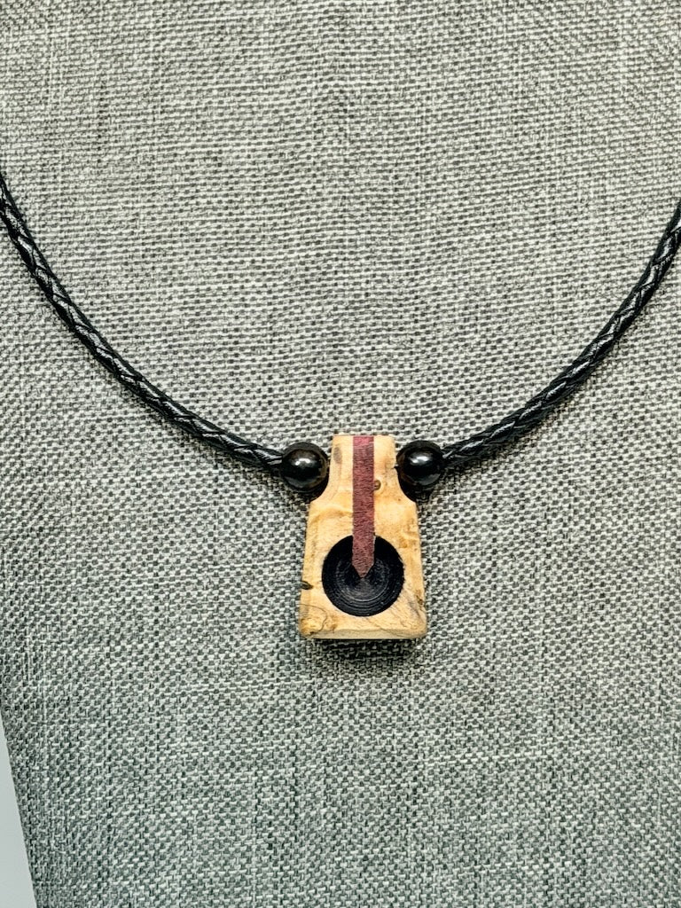 NEXUS MIXED MEDIA AND WOOD NECKLACE WITH STAINLESS STEEL CLOSURE - NL409