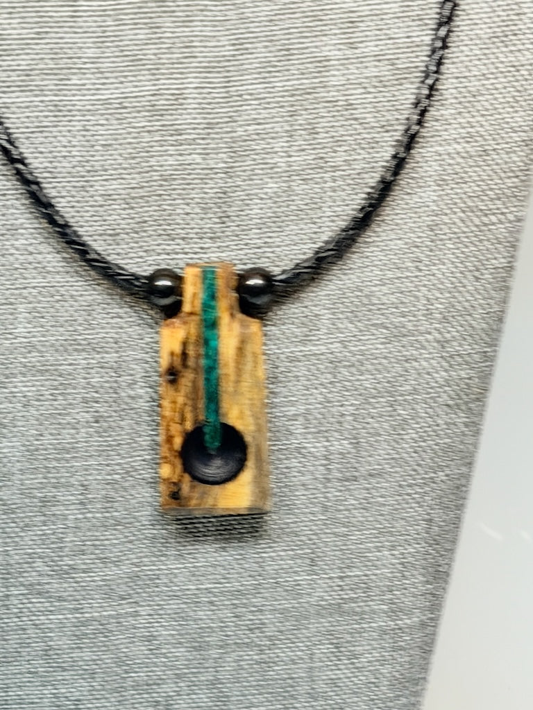 NEXUS MIXED MEDIA AND WOOD NECKLACE WITH STAINLESS STEEL CLOSURE - NL413