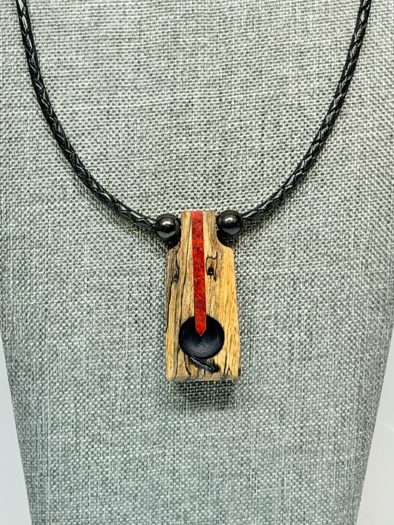 NEXUS MIXED MEDIA AND WOOD NECKLACE WITH STAINLESS STEEL CLOSURE - NL414