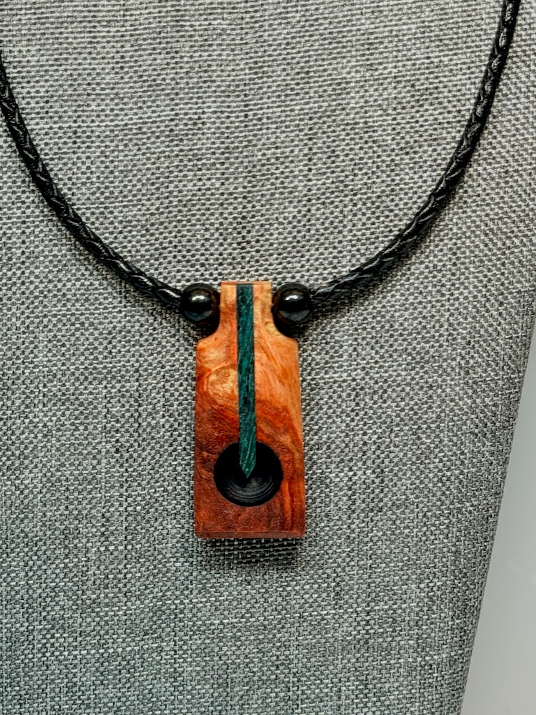 NEXUS MIXED MEDIA AND WOOD NECKLACE WITH STAINLESS STEEL CLOSURE - NL417