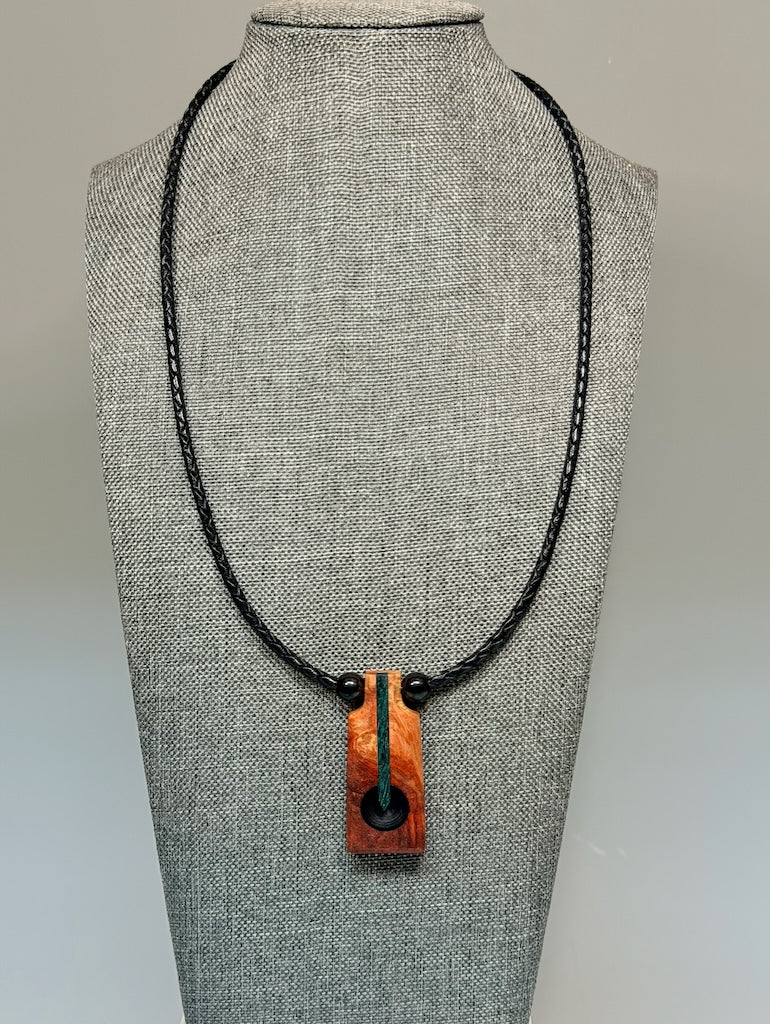 NEXUS MIXED MEDIA AND WOOD NECKLACE WITH STAINLESS STEEL CLOSURE - NL417
