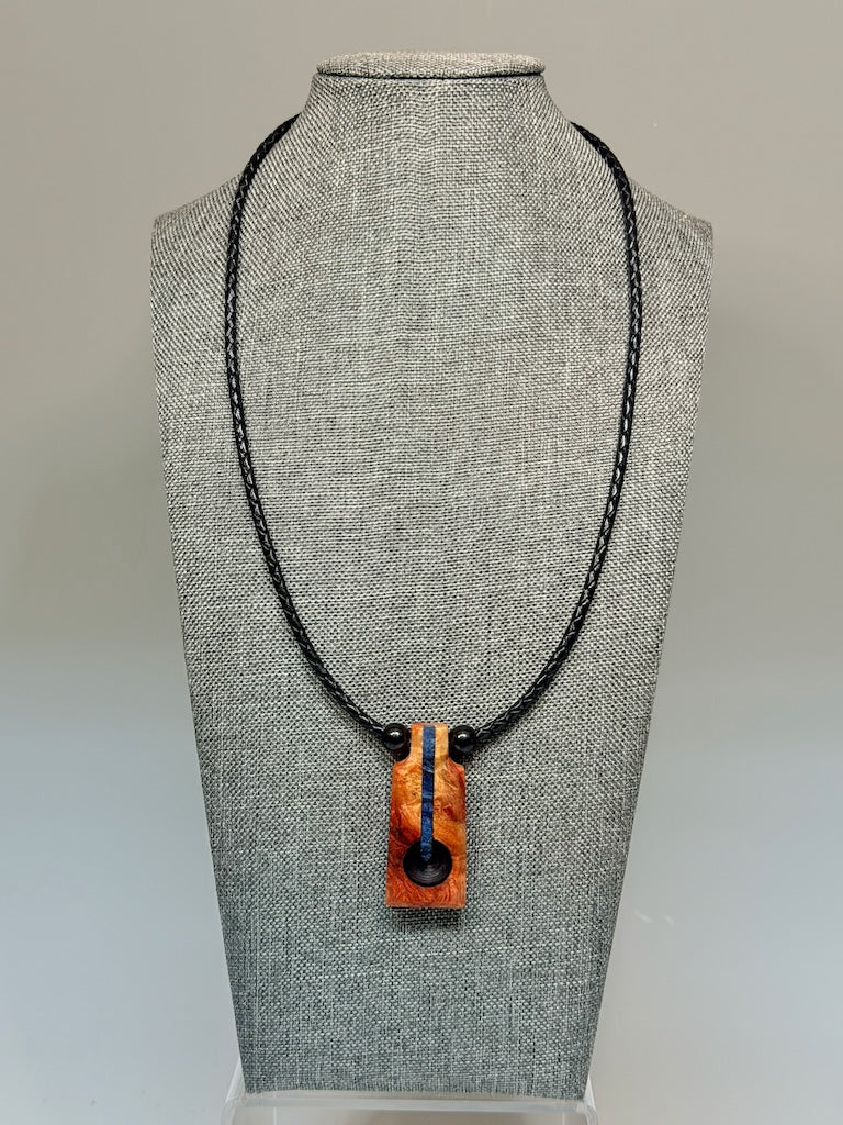 NEXUS MIXED MEDIA AND WOOD NECKLACE WITH STAINLESS STEEL CLOSURE - NL418