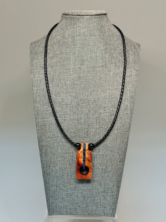 NEXUS MIXED MEDIA AND WOOD NECKLACE WITH STAINLESS STEEL CLOSURE - NL418