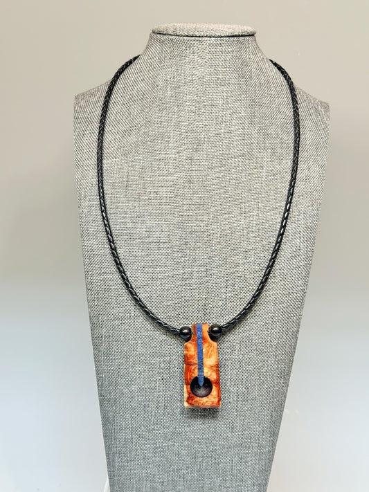NEXUS MIXED MEDIA AND WOOD NECKLACE WITH STAINLESS STEEL CLOSURE - NL422