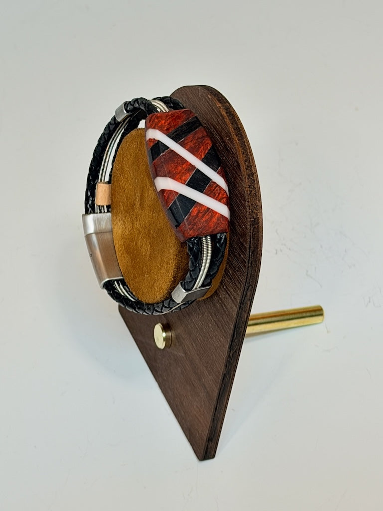 SMALL ABSTRACT RIFFS MIXED MEDIA WOOD BRACELET NL427