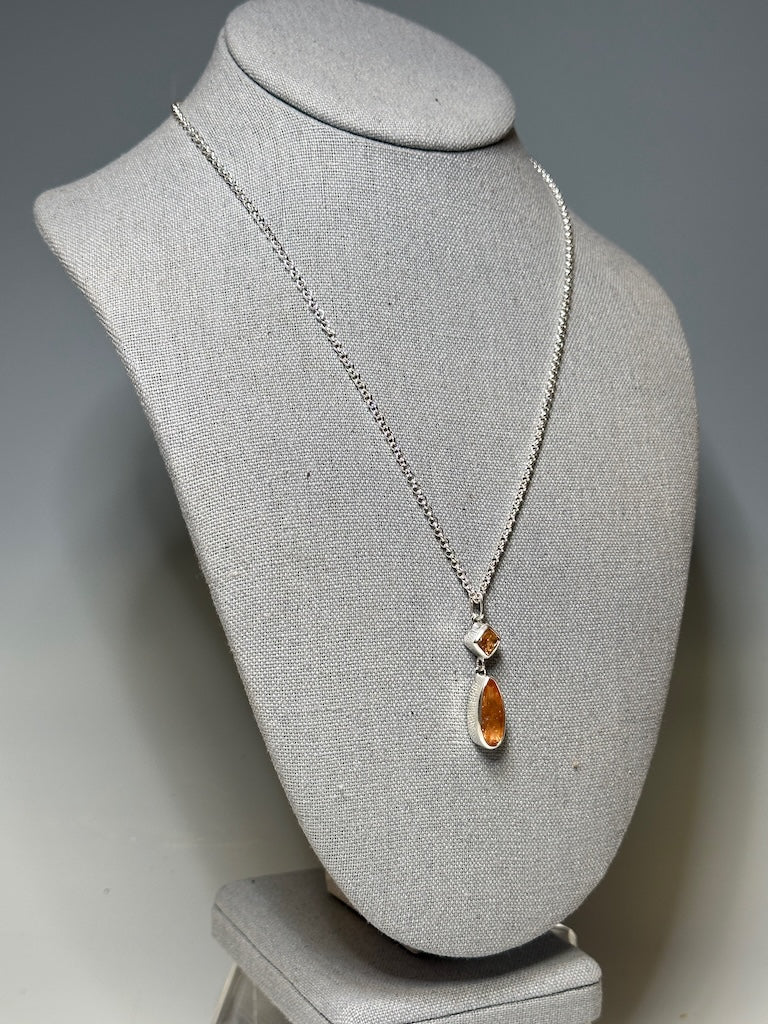 IMPERIAL TOPAZ Pendant with Handmade Sterling Silver Chain  NM397N