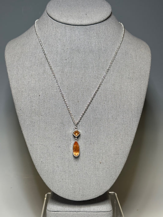 IMPERIAL TOPAZ Pendant with Handmade Sterling Silver Chain  NM397N