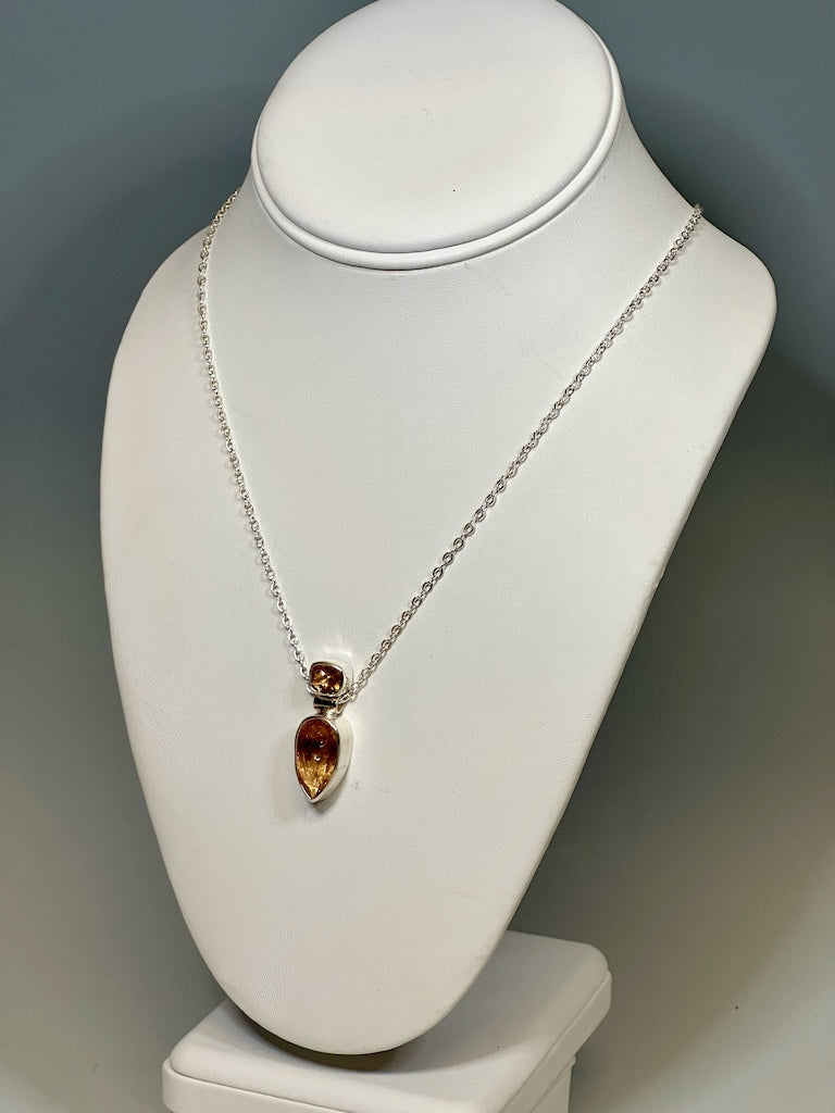 IMPERIAL TOPAZ STERLING SILVER NECKLACE - NM576N